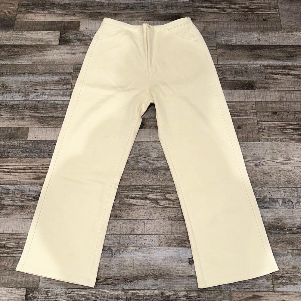 Cream Straight-Leg Trousers (brand new w/out tags)